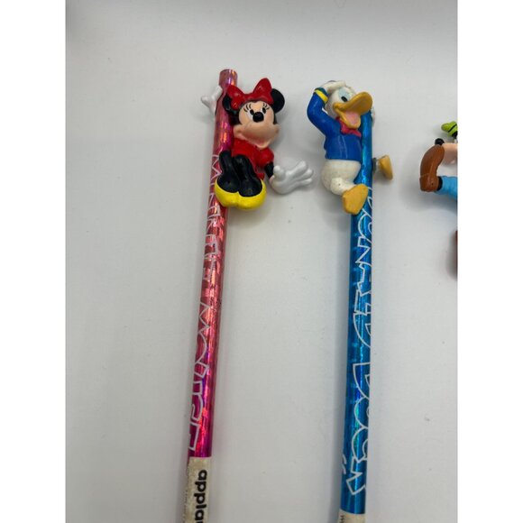 Lot of 3 Applause Disney Holographic Pencils W Toppers Minnie Goofy Donald Duck - Picture 2 of 6